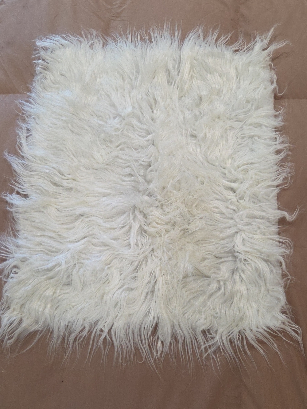 Plush Faux Fur Accent Pillow Cover -  White 18x22 Inches